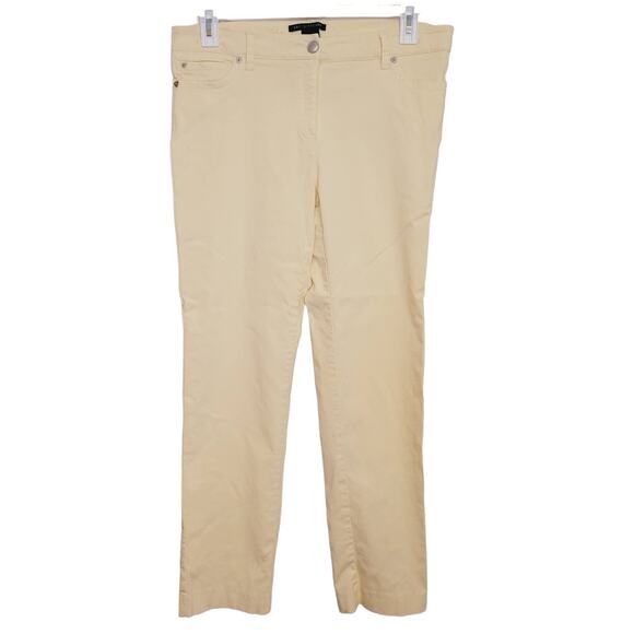 Zac and Rachel pastel yellow straight leg trouser size 14 pants preppy minimal - Picture 1 of 9